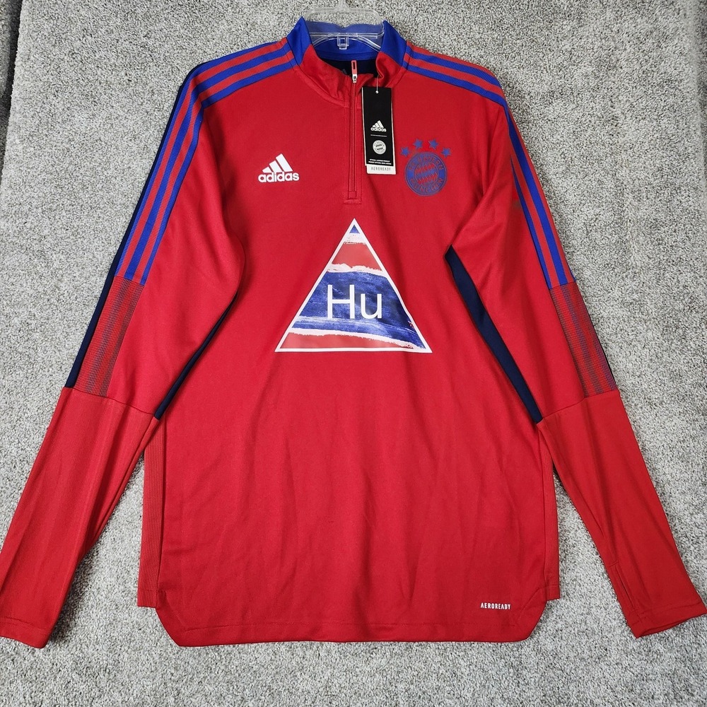Bayern Munich Jacket Mens Large Red Soccer Adidas Humanrace AEROREADY Training